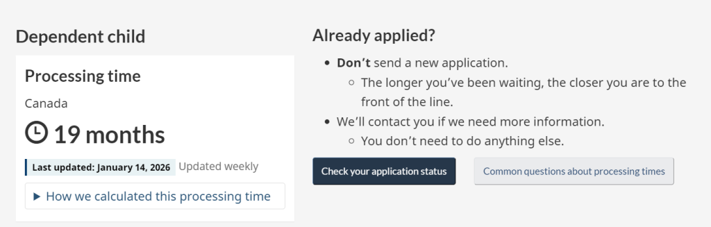 2026 年 1 月加拿大各类移民项目审理时间最新汇总