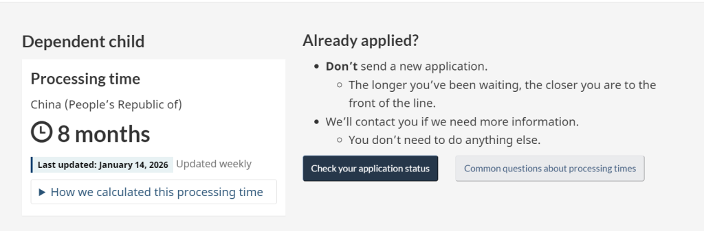 2026 年 1 月加拿大各类移民项目审理时间最新汇总